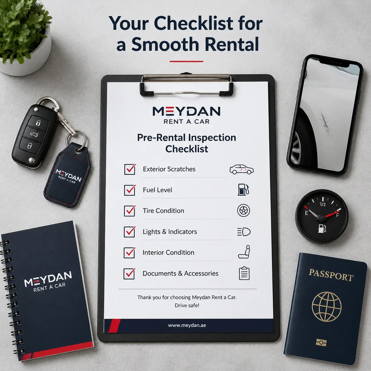 checklist from meydan car rental
