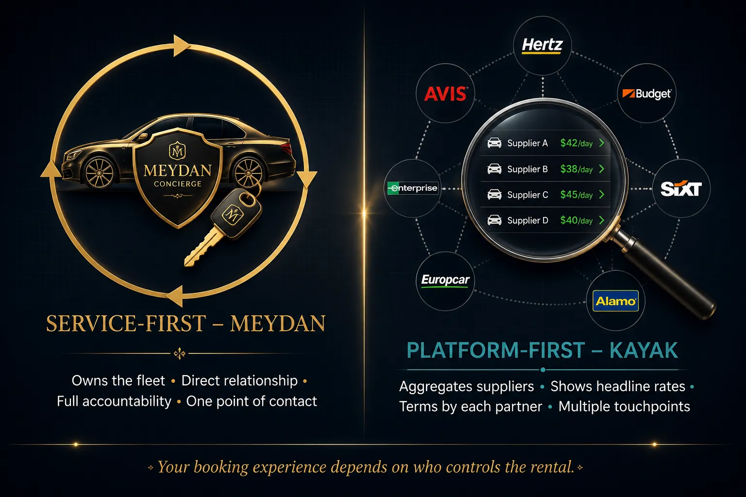 Meydan Car Rental vs Kayak