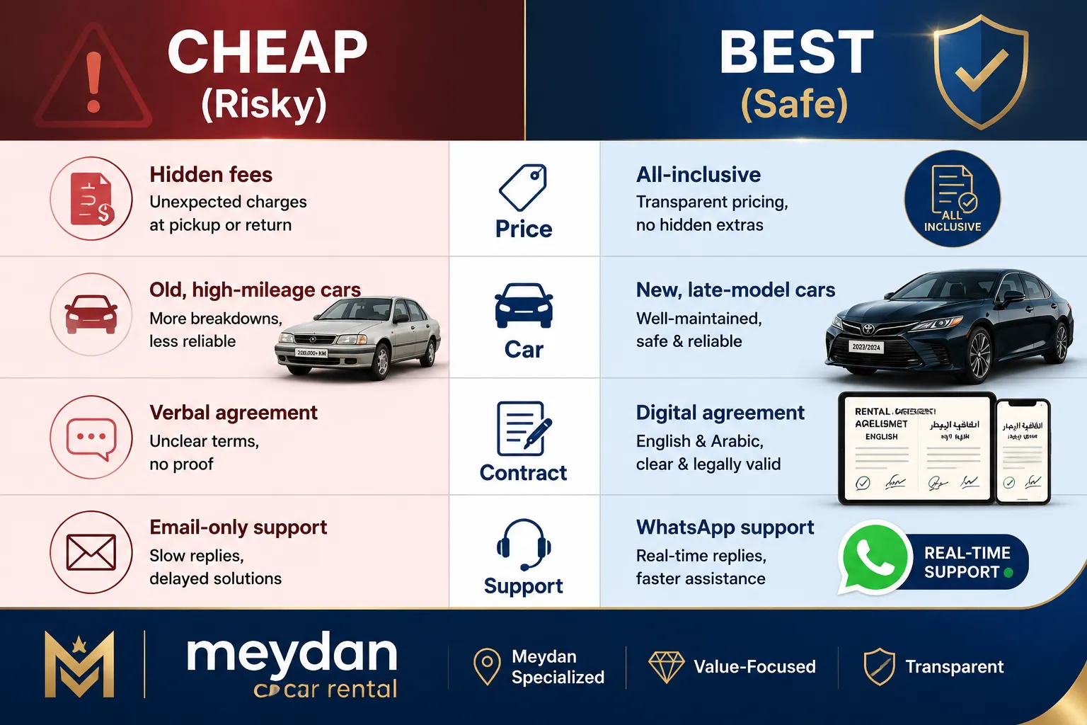 Best car rental in Meydan