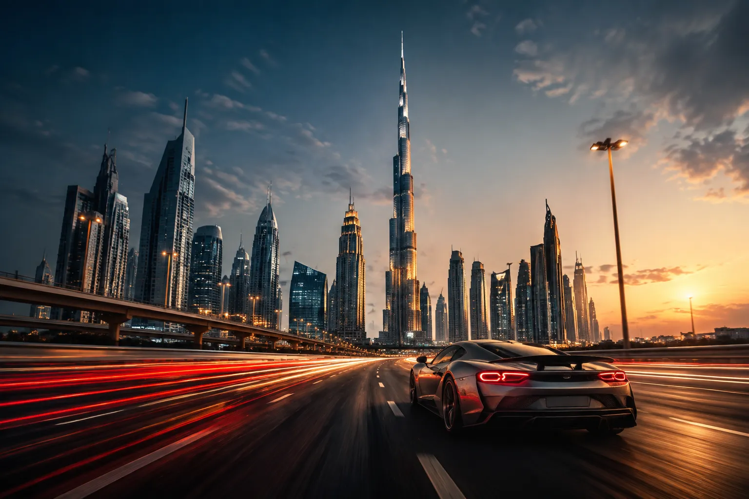 Driving from Meydan into Downtown Dubai on the final day of the itinerary