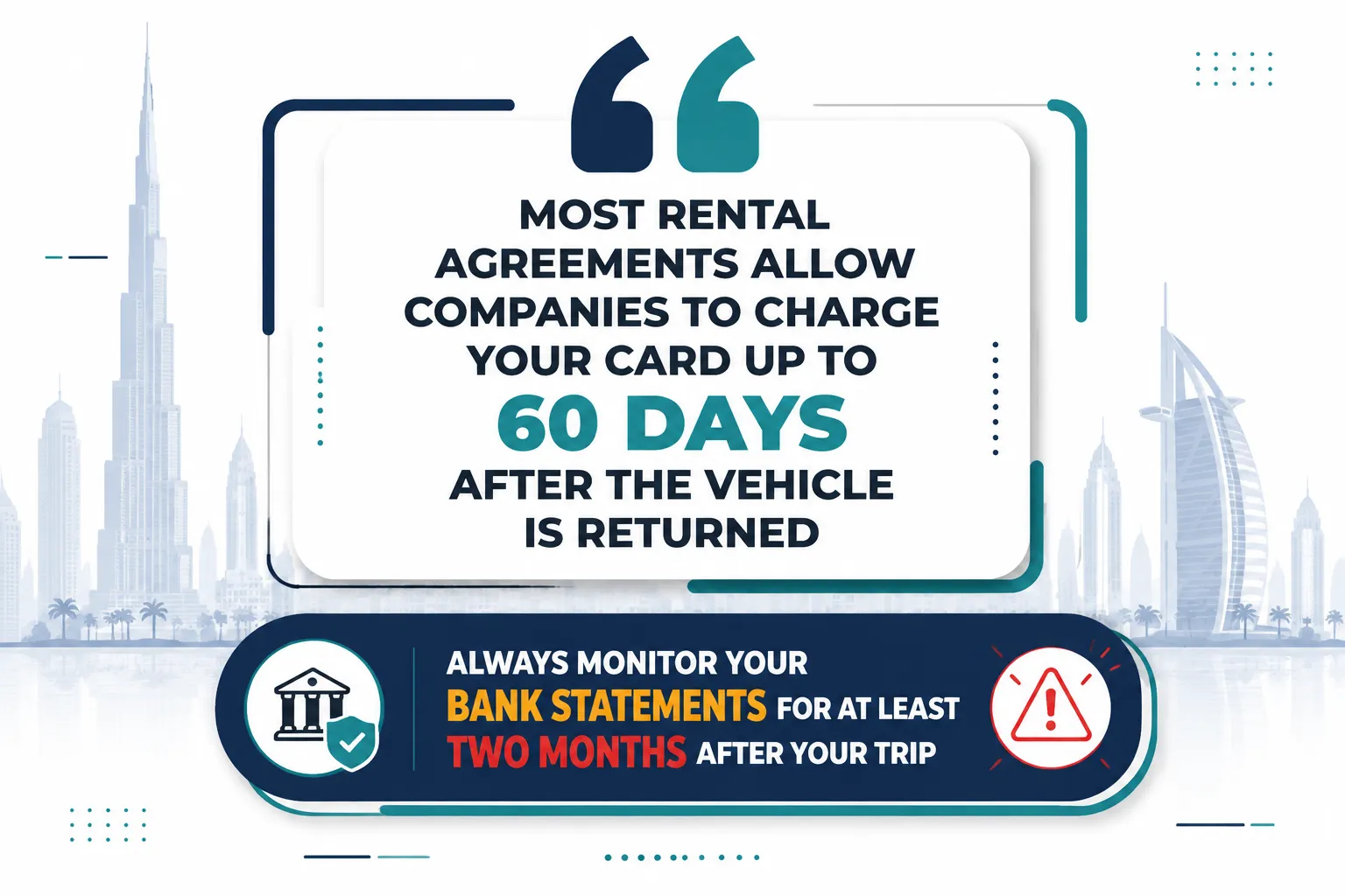 Expert insight infographic about keeping rental records and monitoring post-rental charges