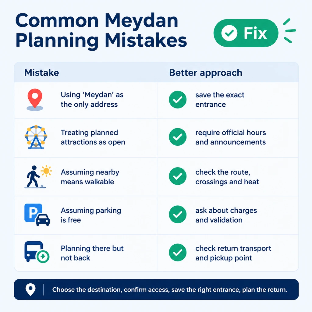 Common planning mistakes to avoid when visiting Meydan Dubai