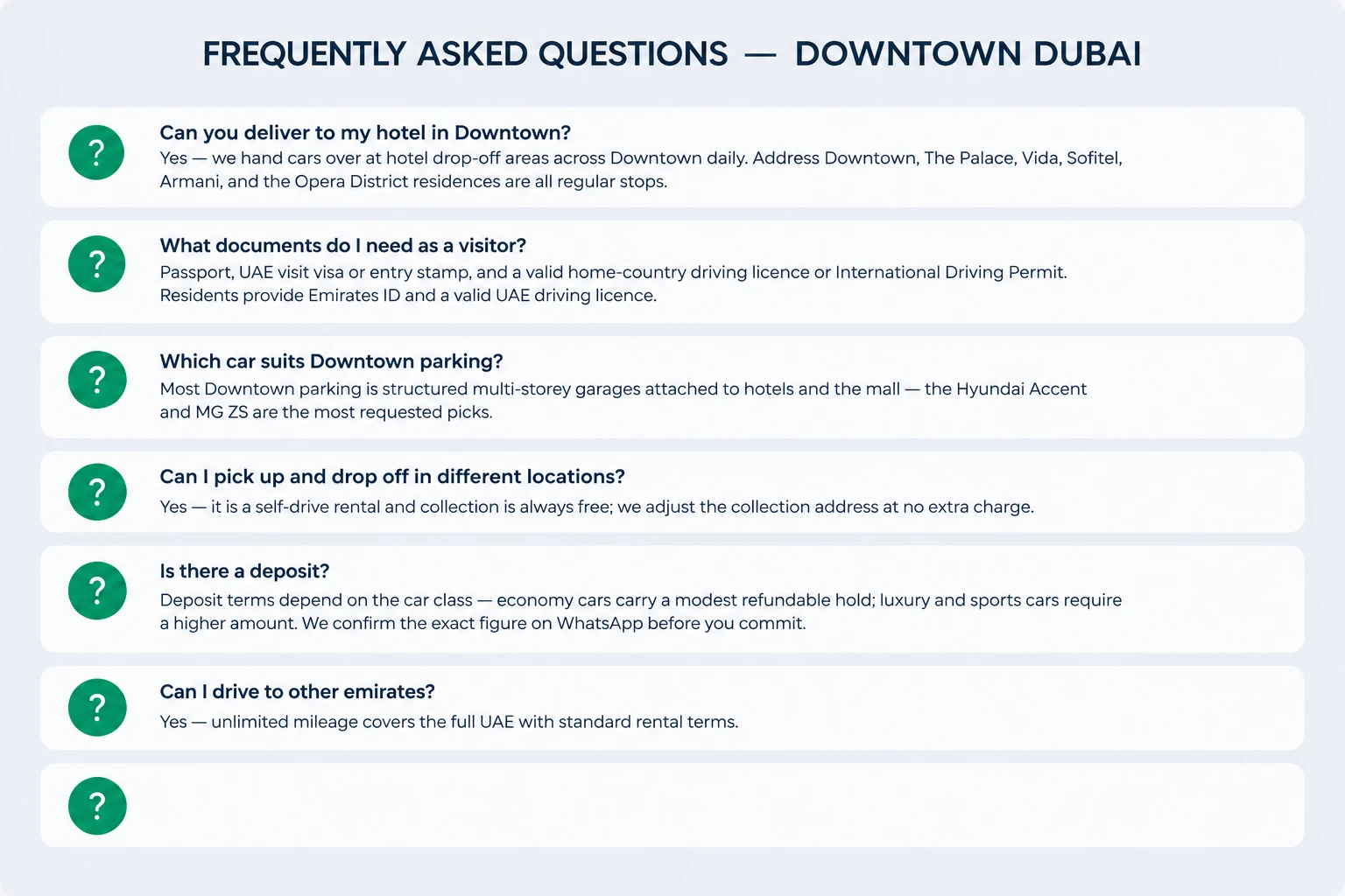 Frequently Asked Questions Downtown Dubai 7 Questions Summary