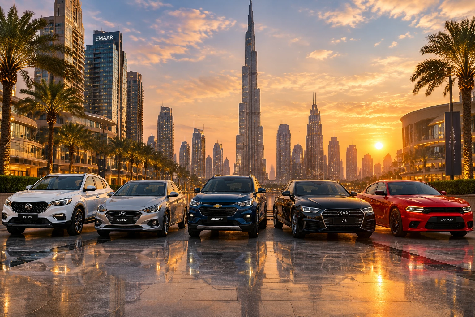 Freedom to drive during Fountain nights in Downtown Dubai