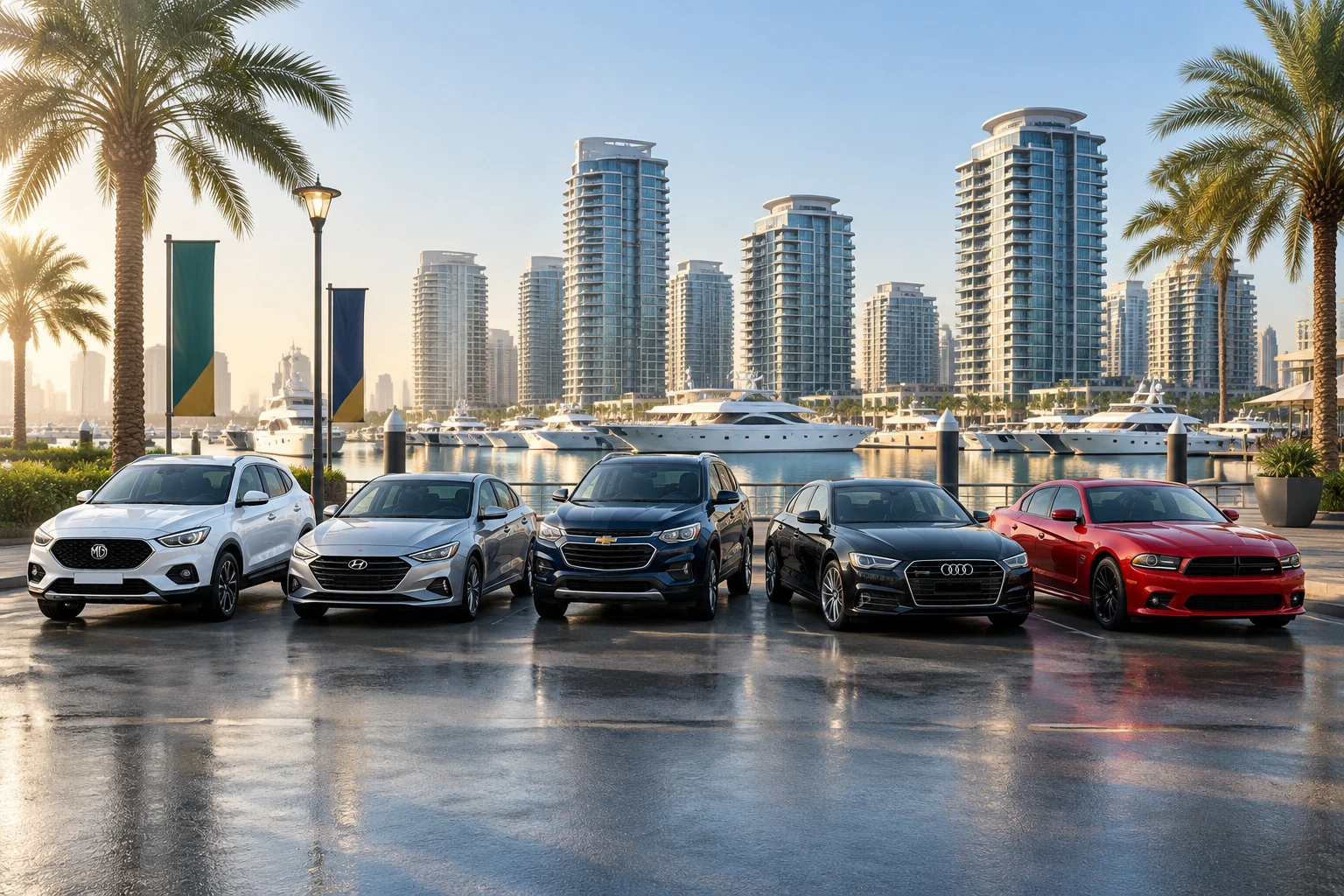 Popular 5 cars fleet for Dubai Marina - Meydan Car Rental